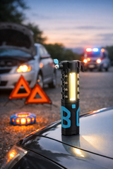 Emergency Road Tool Safety Hammer with LED Torch