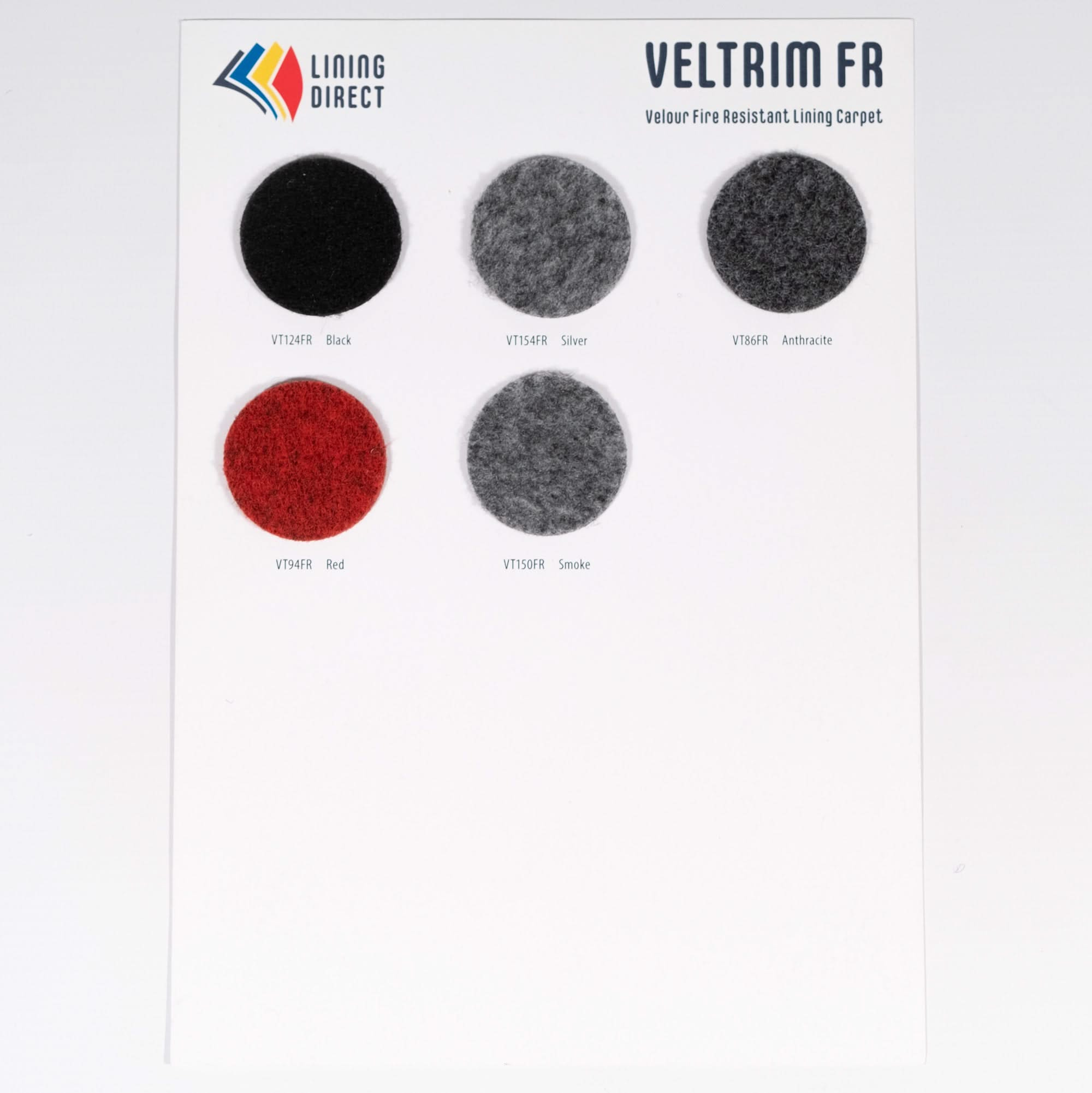 veltrim lining carpet fire resistance sample